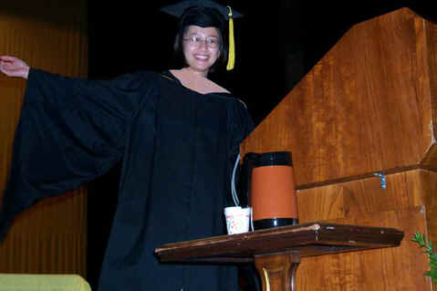 irene at the graduation podium...