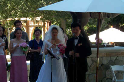 jenny and mike addressing the guests...