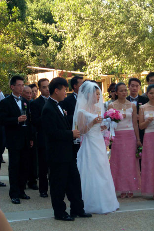 jenny and mike at the reception...