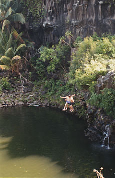 cliff diving in maui...