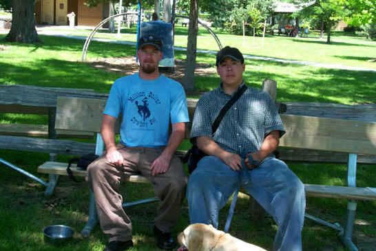 me and jeff taking a break...