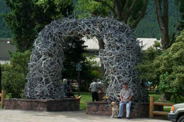 me and gossimer at the jackson hole town square...