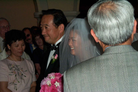 mr. lin walking jenny down the aisle...